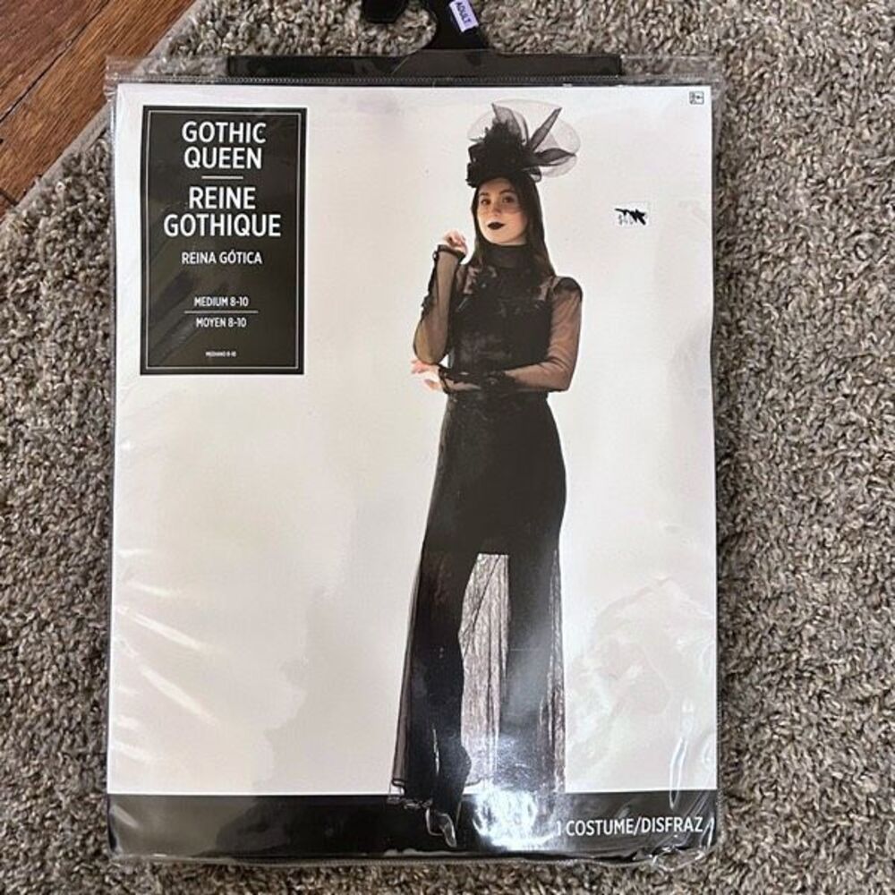 Gothic Queen Cosplay Halloween Costume Medium 8-10 NEW! Hat Not Included